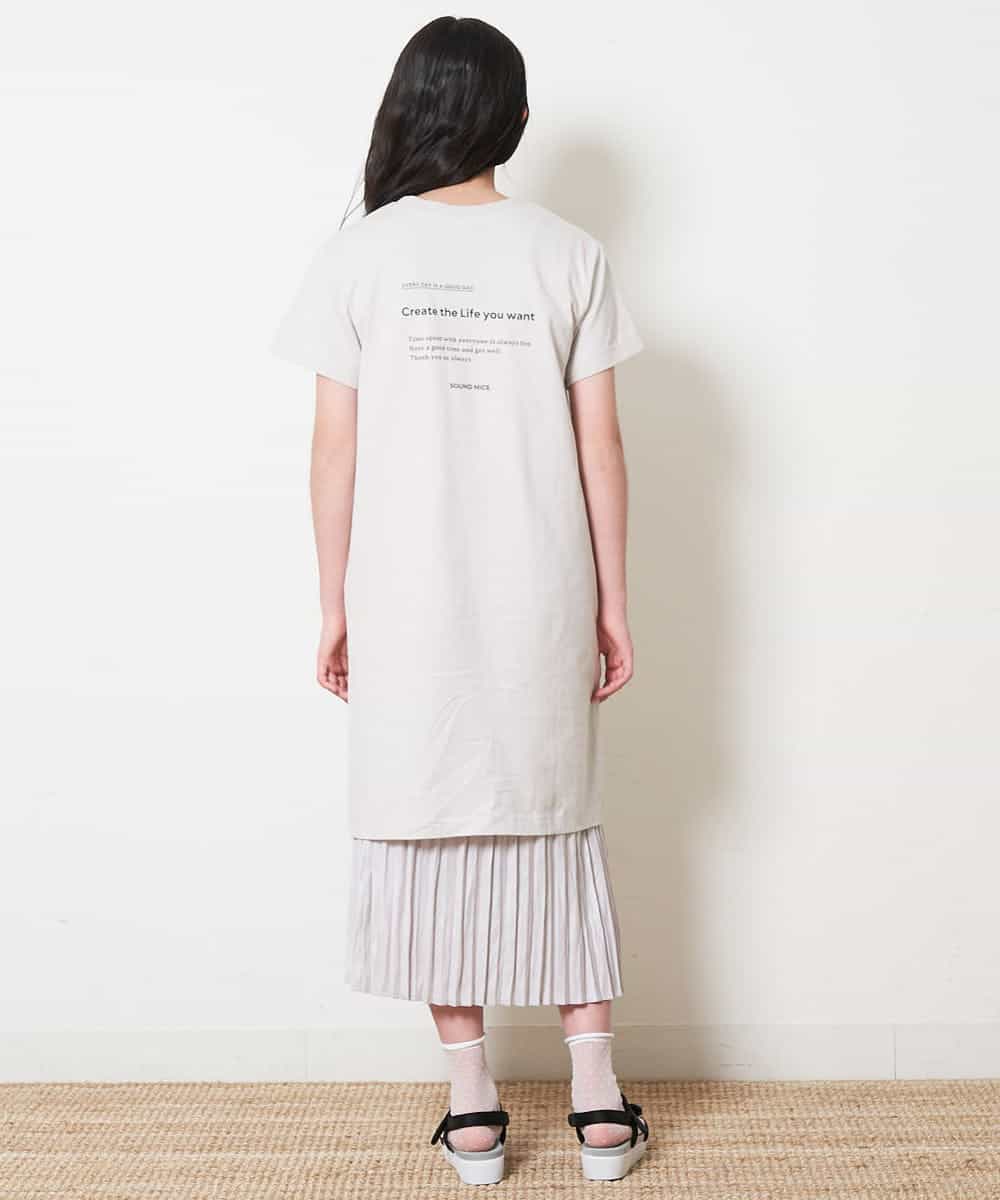 KJPFN30029 a.v.v KIDS(アー・ヴェ・ヴェ) [140-150]【接触冷感】バックロゴアシンメトリーワンピース ライトグレー