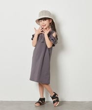 KJPFV41029 a.v.v KIDS(アー・ヴェ・ヴェ) [100-130]オフショルフリルカットワンピース レッド