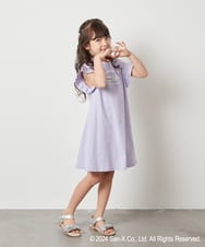 KJPFV80039 a.v.v KIDS(アー・ヴェ・ヴェ) [100-140]【すみっコぐらし】フリルスリーブワンピース ラベンダー