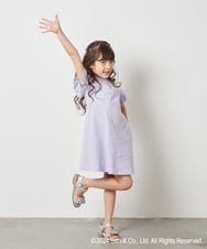 KJPFV80039 a.v.v KIDS(アー・ヴェ・ヴェ) [100-140]【すみっコぐらし】フリルスリーブワンピース ラベンダー