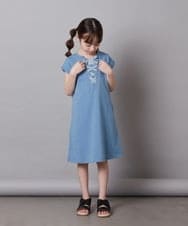 KJPFW40034 a.v.v KIDS(アー・ヴェ・ヴェ) [140-150]レースアップカットワンピース ブルー