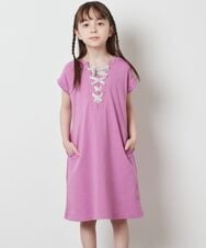 KJPFX40039 a.v.v KIDS(アー・ヴェ・ヴェ) [160]レースアップカットワンピース ピンク