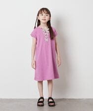 KJPFX40039 a.v.v KIDS(アー・ヴェ・ヴェ) [160]レースアップカットワンピース ピンク