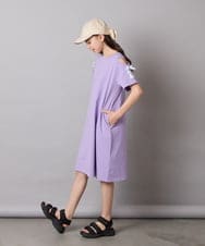 KJPGA20029 a.v.v KIDS(アー・ヴェ・ヴェ) [100-130]オフショルレースアップワンピース ラベンダー
