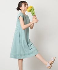 KJPGA21029 a.v.v KIDS(アー・ヴェ・ヴェ) [100-130]シアー切り替えワンピース グリーン