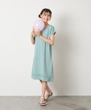 KJPGA21029 a.v.v KIDS(アー・ヴェ・ヴェ) [100-130]シアー切り替えワンピース グリーン