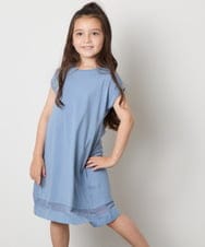 KJPGA21029 a.v.v KIDS(アー・ヴェ・ヴェ) [100-130]シアー切り替えワンピース ブルー