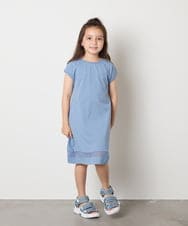 KJPGA21029 a.v.v KIDS(アー・ヴェ・ヴェ) [100-130]シアー切り替えワンピース ブルー