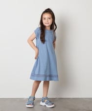 KJPGA21029 a.v.v KIDS(アー・ヴェ・ヴェ) [100-130]シアー切り替えワンピース ブルー