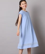 KJPGA21029 a.v.v KIDS(アー・ヴェ・ヴェ) [100-130]シアー切り替えワンピース ラベンダー