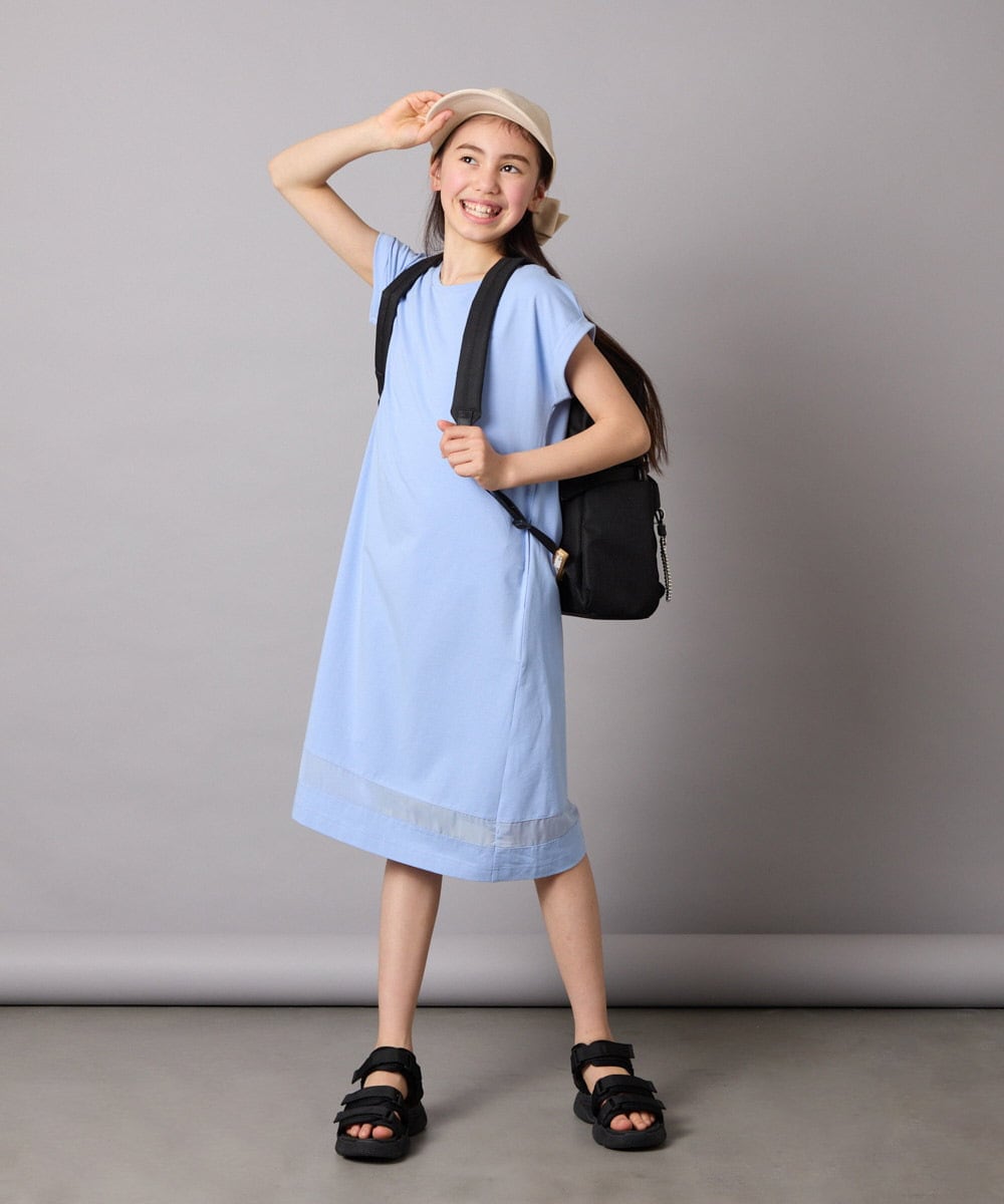 KJPGA21029 a.v.v KIDS(アー・ヴェ・ヴェ) [100-130]シアー切り替えワンピース ラベンダー