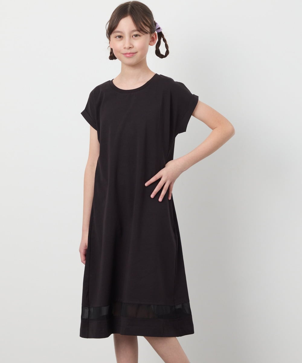 KJPGA21029 a.v.v KIDS(アー・ヴェ・ヴェ) [100-130]シアー切り替えワンピース ラベンダー