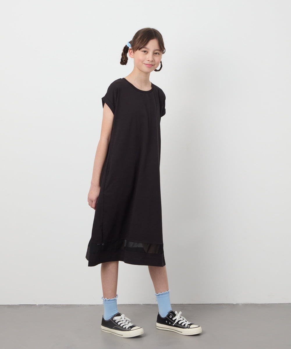 KJPGA21029 a.v.v KIDS(アー・ヴェ・ヴェ) [100-130]シアー切り替えワンピース ラベンダー