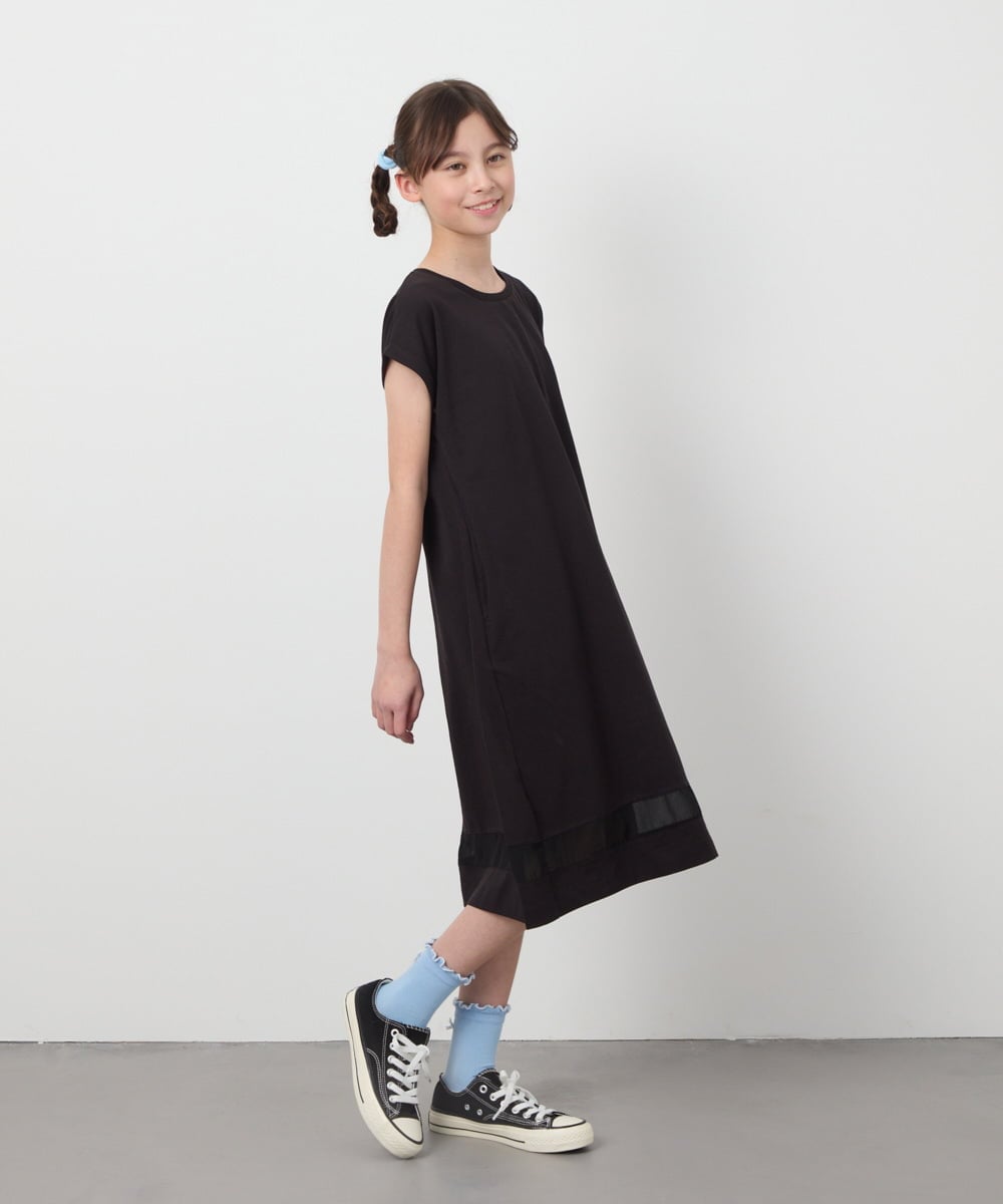 KJPGA21029 a.v.v KIDS(アー・ヴェ・ヴェ) [100-130]シアー切り替えワンピース ラベンダー