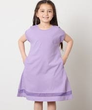 KJPGA21029 a.v.v KIDS(アー・ヴェ・ヴェ) [100-130]シアー切り替えワンピース ラベンダー