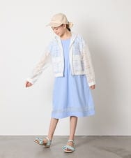 KJPGA21029 a.v.v KIDS(アー・ヴェ・ヴェ) [100-130]シアー切り替えワンピース ラベンダー