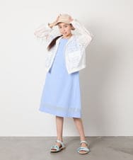 KJPGA21029 a.v.v KIDS(アー・ヴェ・ヴェ) [100-130]シアー切り替えワンピース ラベンダー