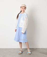 KJPGA21029 a.v.v KIDS(アー・ヴェ・ヴェ) [100-130]シアー切り替えワンピース ラベンダー
