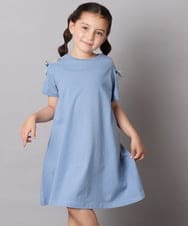 KJPGB20034 a.v.v KIDS(アー・ヴェ・ヴェ) [140-150]オフショルレースアップワンピース ブルー