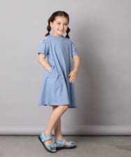 KJPGB20034 a.v.v KIDS(アー・ヴェ・ヴェ) [140-150]オフショルレースアップワンピース ブルー