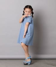 KJPGB20034 a.v.v KIDS(アー・ヴェ・ヴェ) [140-150]オフショルレースアップワンピース ブルー