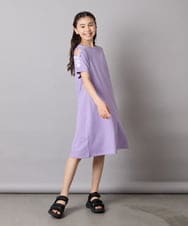 KJPGB20034 a.v.v KIDS(アー・ヴェ・ヴェ) [140-150]オフショルレースアップワンピース ラベンダー