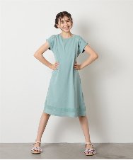 KJPGB21034 a.v.v KIDS(アー・ヴェ・ヴェ) [140-150]シアー切り替えワンピース グリーン