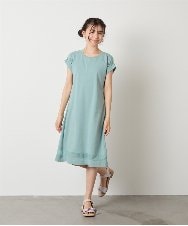 KJPGB21034 a.v.v KIDS(アー・ヴェ・ヴェ) [140-150]シアー切り替えワンピース グリーン