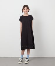 KJPGB21034 a.v.v KIDS(アー・ヴェ・ヴェ) [140-150]シアー切り替えワンピース ライトブルー