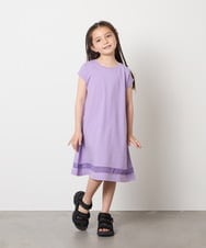 KJPGB21034 a.v.v KIDS(アー・ヴェ・ヴェ) [140-150]シアー切り替えワンピース ライトブルー