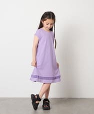 KJPGB21034 a.v.v KIDS(アー・ヴェ・ヴェ) [140-150]シアー切り替えワンピース ライトブルー