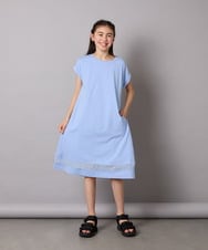 KJPGB21034 a.v.v KIDS(アー・ヴェ・ヴェ) [140-150]シアー切り替えワンピース ライトブルー