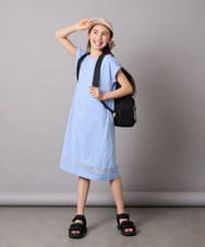 KJPGB21034 a.v.v KIDS(アー・ヴェ・ヴェ) [140-150]シアー切り替えワンピース ライトブルー