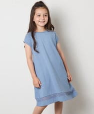 KJPGB21034 a.v.v KIDS(アー・ヴェ・ヴェ) [140-150]シアー切り替えワンピース ブルー