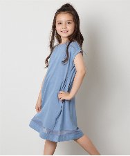 KJPGB21034 a.v.v KIDS(アー・ヴェ・ヴェ) [140-150]シアー切り替えワンピース ブルー