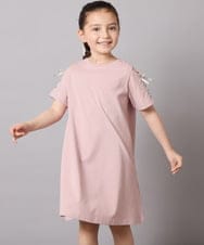 KJPGC20039 a.v.v KIDS(アー・ヴェ・ヴェ) [160]オフショルレースアップワンピース ライトブルー