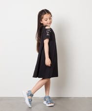 KJPGC20039 a.v.v KIDS(アー・ヴェ・ヴェ) [160]オフショルレースアップワンピース ライトブルー