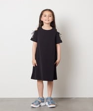 KJPGC20039 a.v.v KIDS(アー・ヴェ・ヴェ) [160]オフショルレースアップワンピース ライトブルー