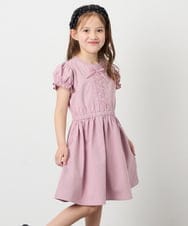 KJPGD01034 a.v.v KIDS(アー・ヴェ・ヴェ) [120-160]レースアップフレアワンピース ピンク