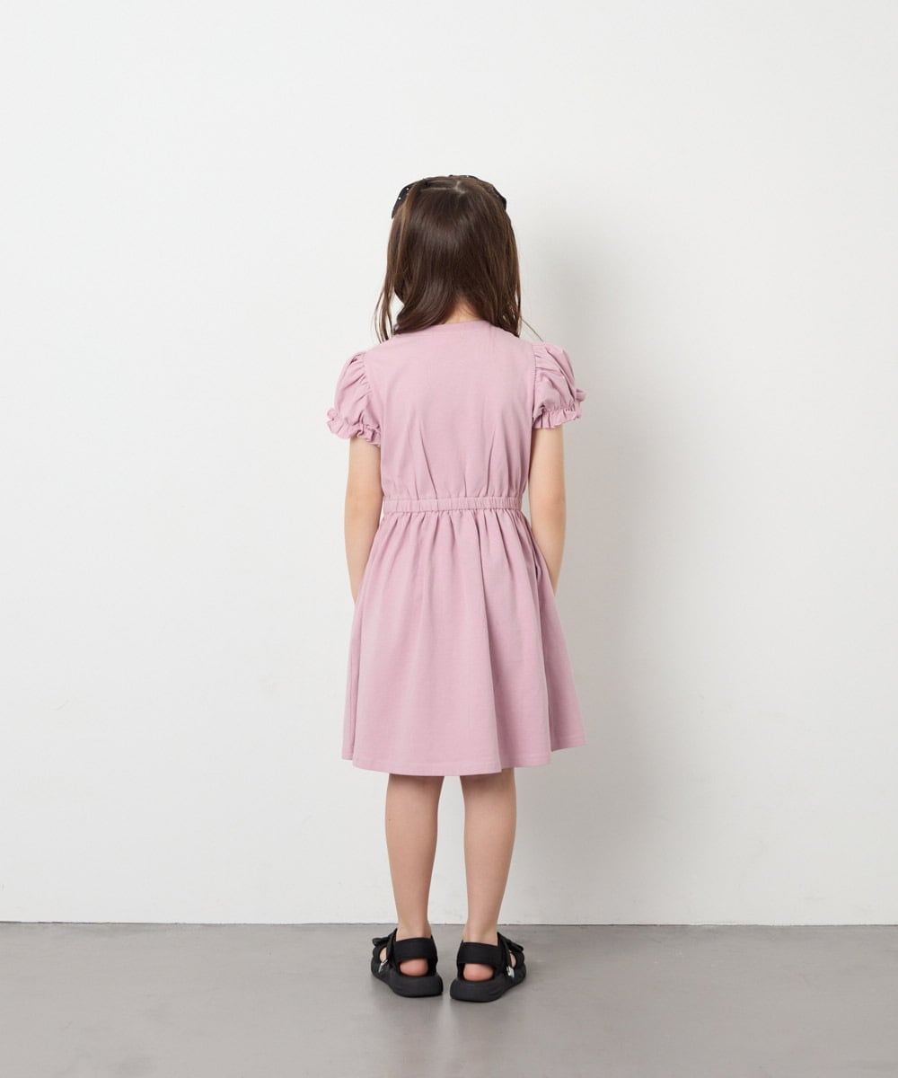 KJPGD01034 a.v.v KIDS(アー・ヴェ・ヴェ) [120-160]レースアップフレアワンピース ピンク