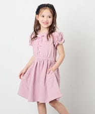 KJPGD01034 a.v.v KIDS(アー・ヴェ・ヴェ) [120-160]レースアップフレアワンピース ピンク