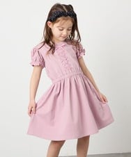 KJPGD01034 a.v.v KIDS(アー・ヴェ・ヴェ) [120-160]レースアップフレアワンピース ピンク