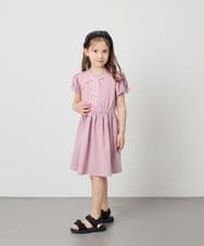 KJPGD01034 a.v.v KIDS(アー・ヴェ・ヴェ) [120-160]レースアップフレアワンピース ピンク