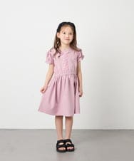 KJPGD01034 a.v.v KIDS(アー・ヴェ・ヴェ) [120-160]レースアップフレアワンピース ピンク