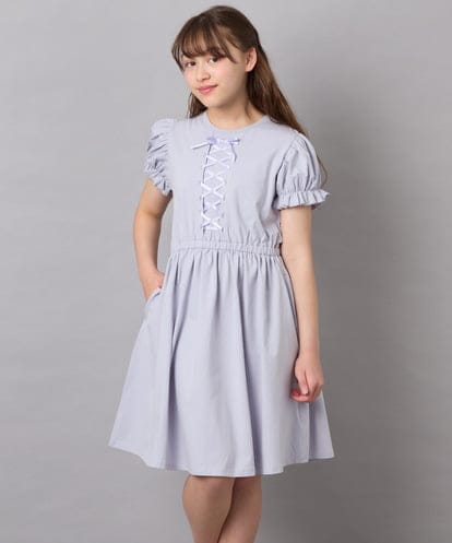 KJPGD01034 a.v.v KIDS [120-160]レースアップフレアワンピース