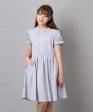 KJPGD01034 a.v.v KIDS(アー・ヴェ・ヴェ) [120-160]レースアップフレアワンピース ライトブルー