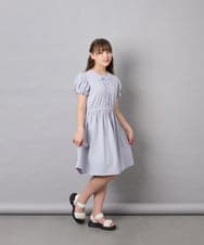 KJPGD01034 a.v.v KIDS(アー・ヴェ・ヴェ) [120-160]レースアップフレアワンピース ライトブルー