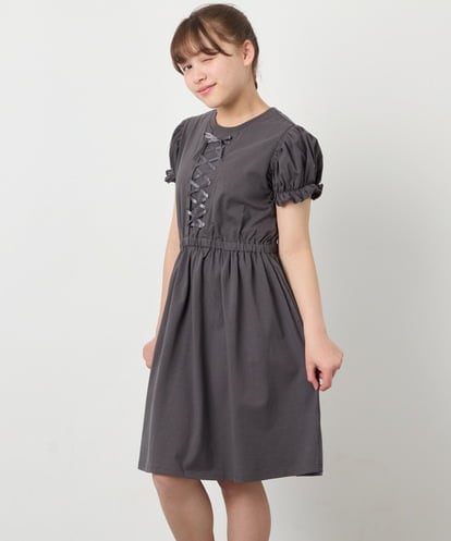 KJPGD01034 a.v.v KIDS [120-160]レースアップフレアワンピース
