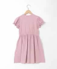 KJPGD01034 a.v.v KIDS(アー・ヴェ・ヴェ) [120-160]【接触冷感/毛玉になりにくい】レースアップフレアワンピース ピンク
