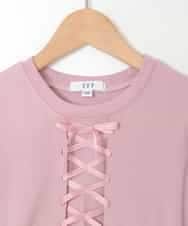 KJPGD01034 a.v.v KIDS(アー・ヴェ・ヴェ) [120-160]【接触冷感/毛玉になりにくい】レースアップフレアワンピース ピンク